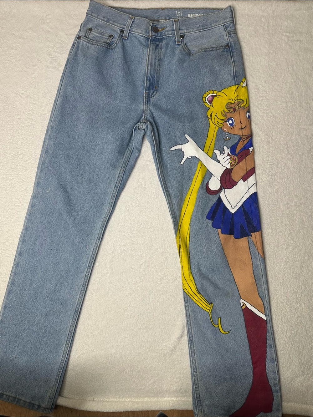 Sailor Moon Custom Anime Jeans Women’s/Men’s 30x30 George Regular Light Wash